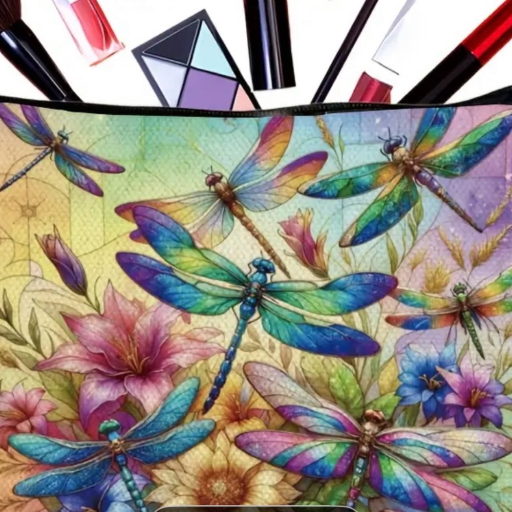 Colorful Dragonfly Print Women's Bag